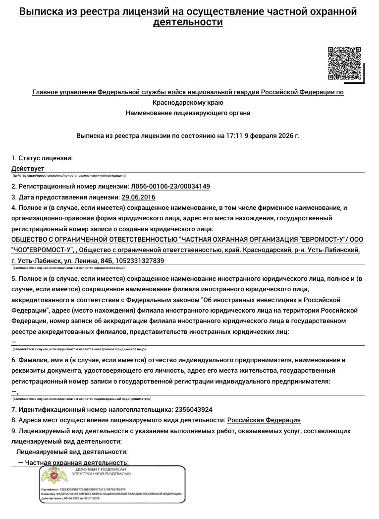 Лицензия (продление)
